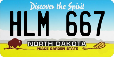 ND license plate HLM667