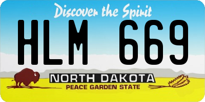 ND license plate HLM669
