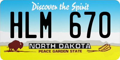 ND license plate HLM670