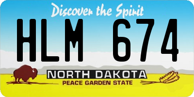 ND license plate HLM674
