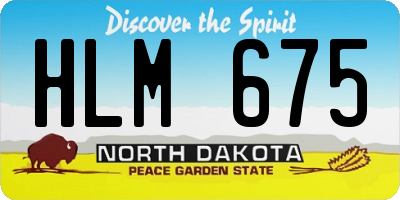 ND license plate HLM675