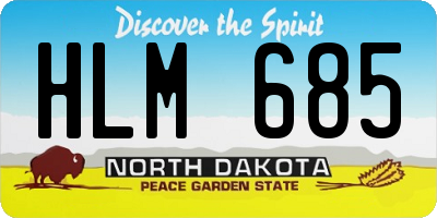 ND license plate HLM685