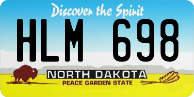 ND license plate HLM698