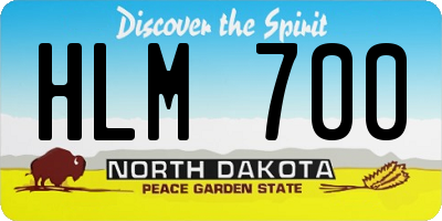 ND license plate HLM700
