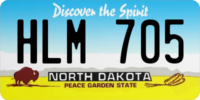 ND license plate HLM705
