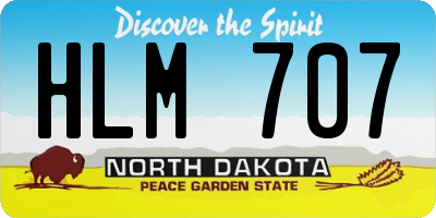 ND license plate HLM707