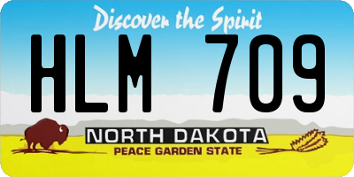 ND license plate HLM709
