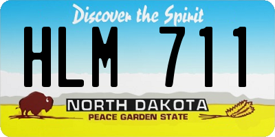 ND license plate HLM711