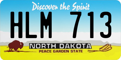 ND license plate HLM713