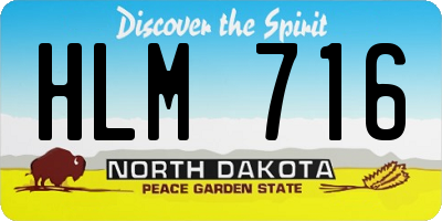 ND license plate HLM716