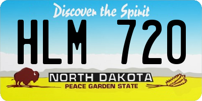 ND license plate HLM720