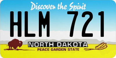 ND license plate HLM721