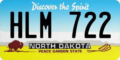 ND license plate HLM722