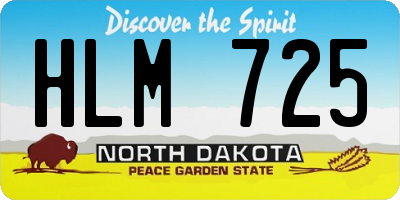 ND license plate HLM725