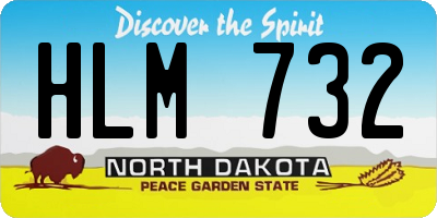 ND license plate HLM732