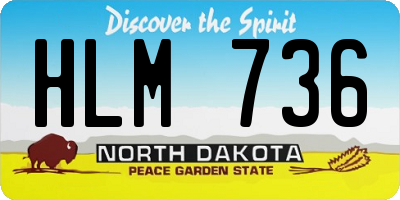 ND license plate HLM736