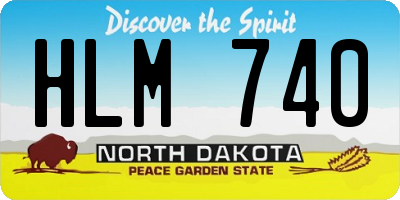 ND license plate HLM740