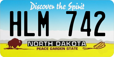 ND license plate HLM742