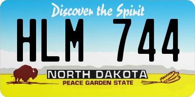 ND license plate HLM744