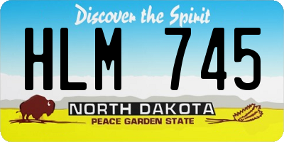 ND license plate HLM745