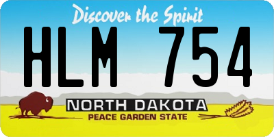 ND license plate HLM754
