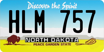 ND license plate HLM757