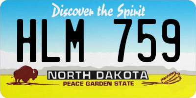 ND license plate HLM759