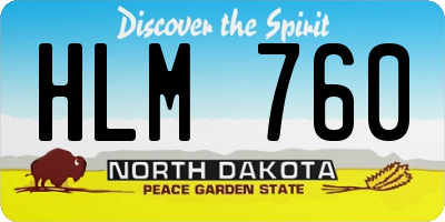 ND license plate HLM760