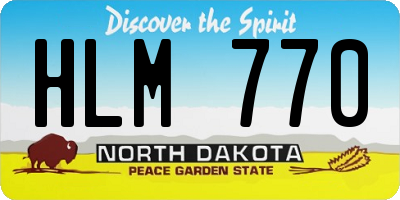 ND license plate HLM770