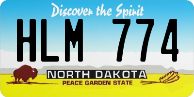 ND license plate HLM774