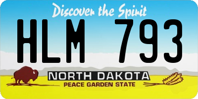 ND license plate HLM793