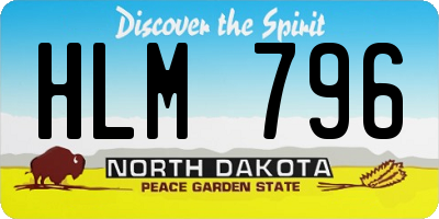 ND license plate HLM796