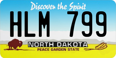 ND license plate HLM799