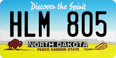 ND license plate HLM805