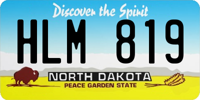 ND license plate HLM819