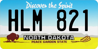 ND license plate HLM821