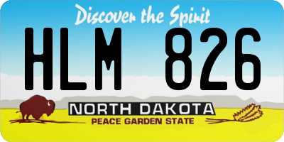 ND license plate HLM826