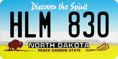 ND license plate HLM830