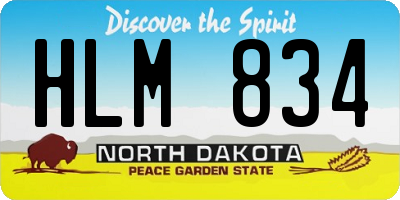 ND license plate HLM834
