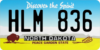 ND license plate HLM836