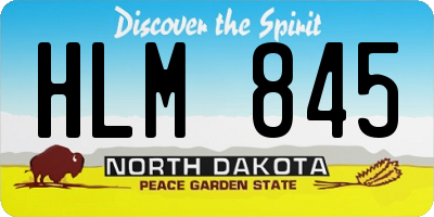 ND license plate HLM845