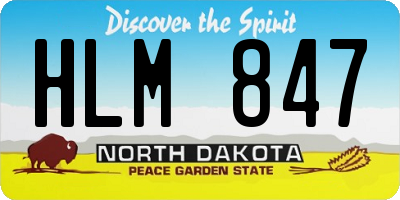ND license plate HLM847