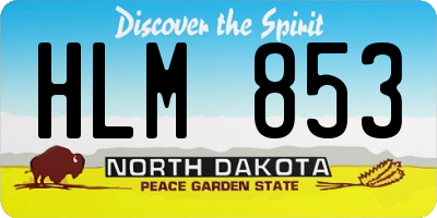 ND license plate HLM853
