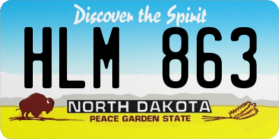 ND license plate HLM863