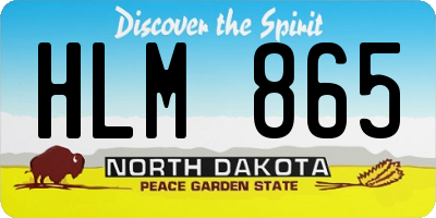 ND license plate HLM865