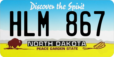 ND license plate HLM867