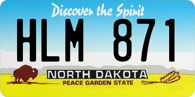 ND license plate HLM871