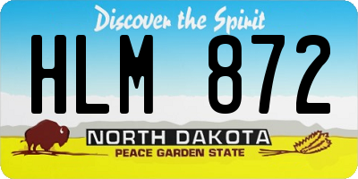 ND license plate HLM872