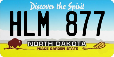 ND license plate HLM877