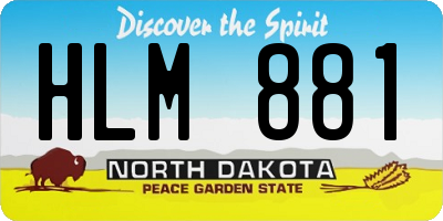 ND license plate HLM881